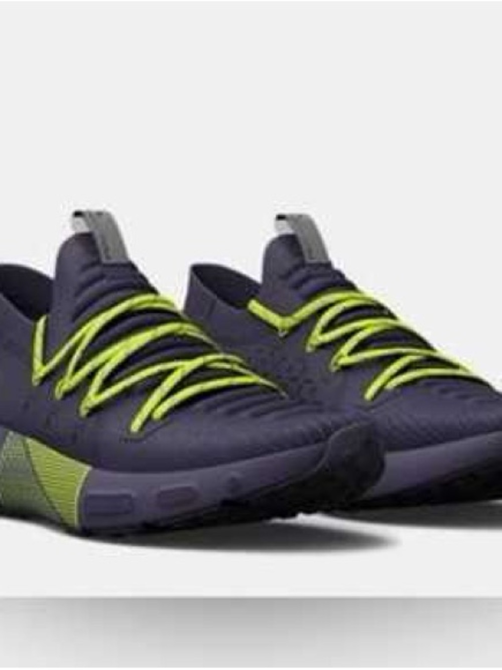 Under Armour running shoes with accent neon laces